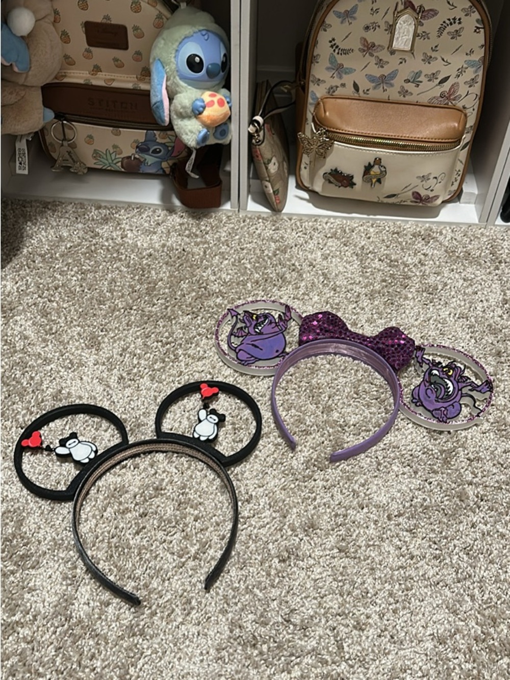 Pair of Character Ear Headbands - Black & Purple